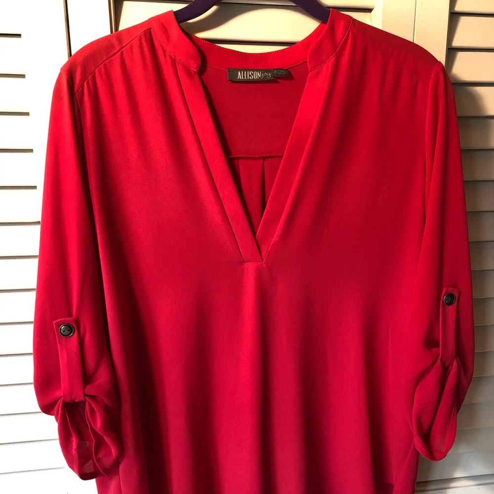 Allison Joy V-Neck | 3/4 Sleeve Chiffon Top